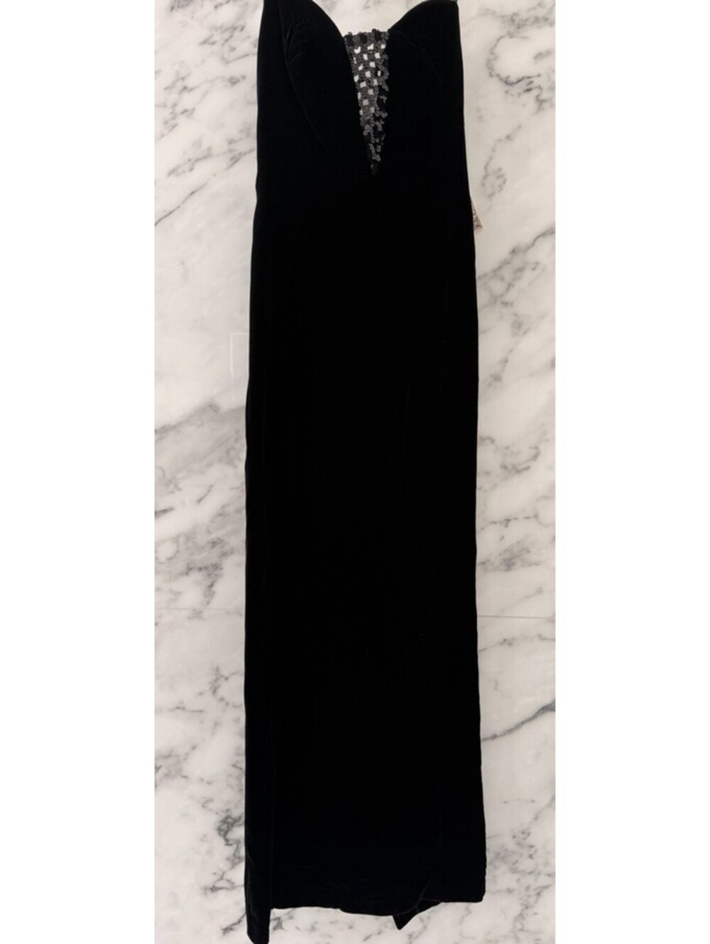 Vintage Climax David Howard Karen Okada Black Velvet Sequin Gown Size 3/4